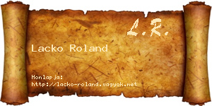 Lacko Roland névjegykártya